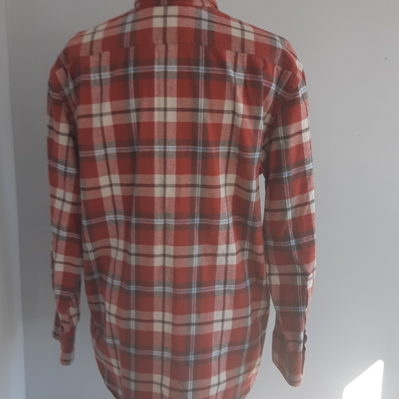 Midtown Plaid Shirt Button Down Short Sleeve Red White Mens Size L - Picture 3 of 13